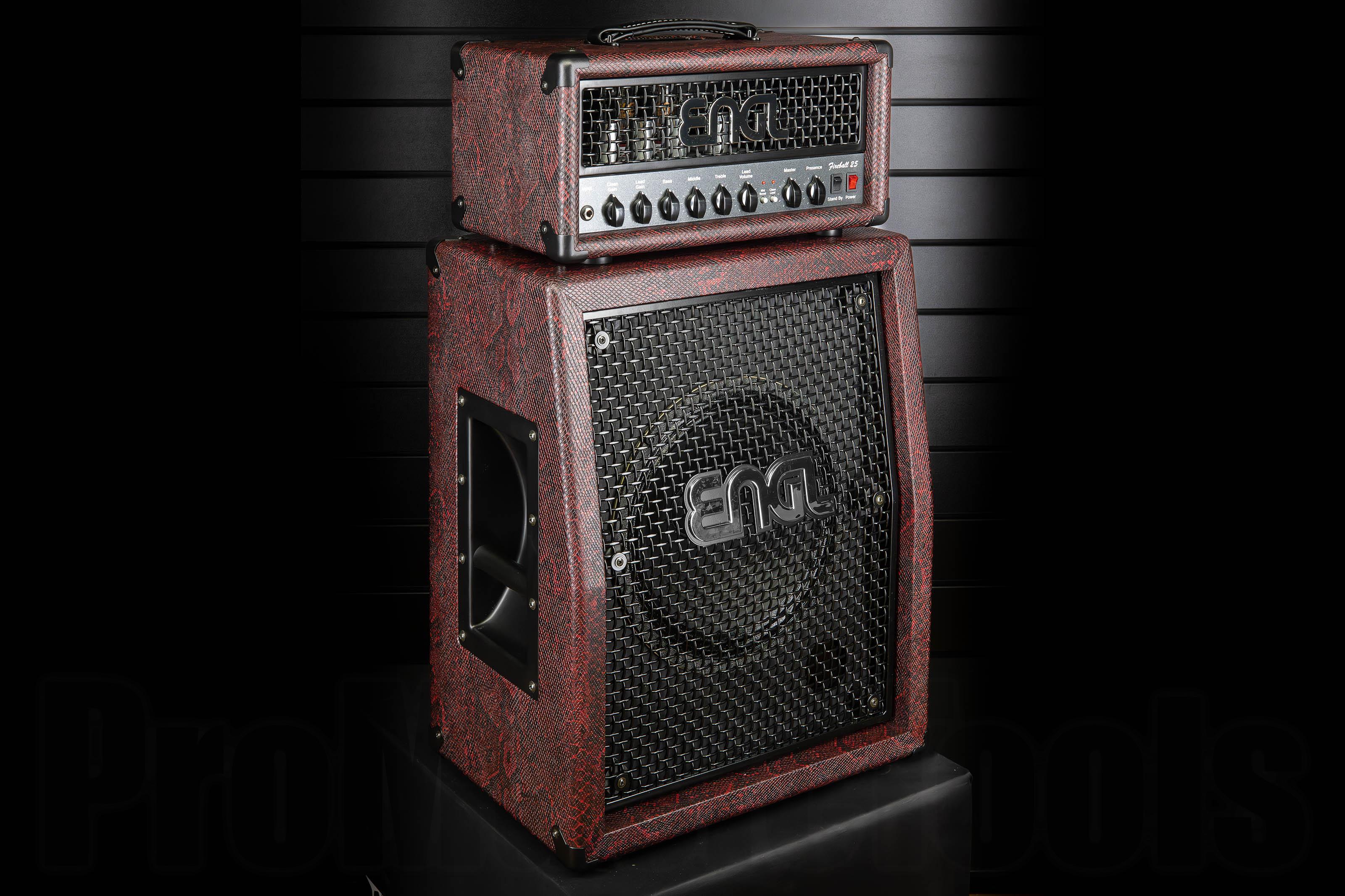 Engl Fireball 25 Head E633 + Pro Cabinet E112VSB Custom Shop Red ...