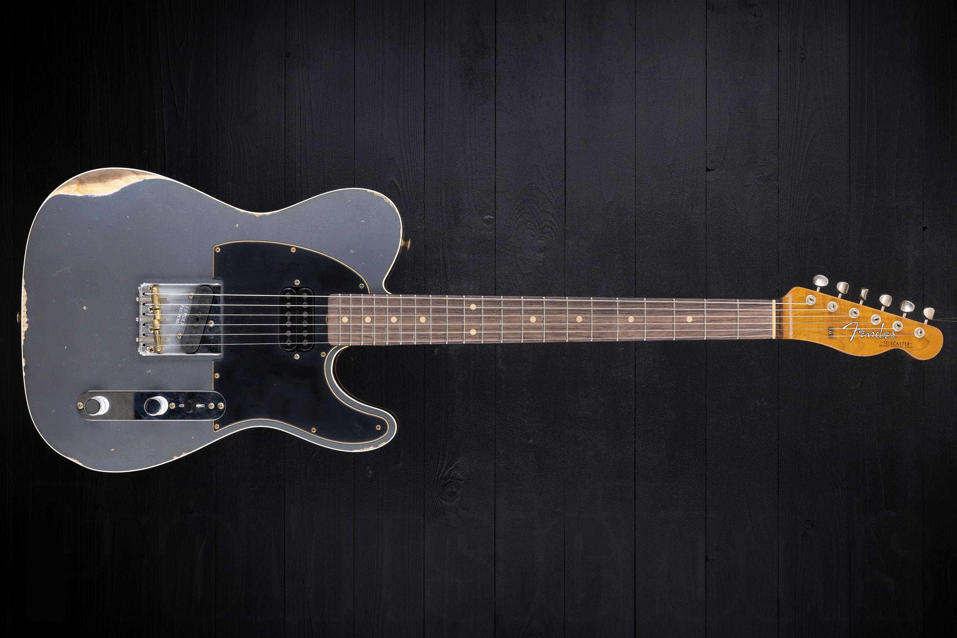 Fender Custom Shop Limited Edition HS Tele Custom Relic RW - Aged Charcoal Frost Metallic