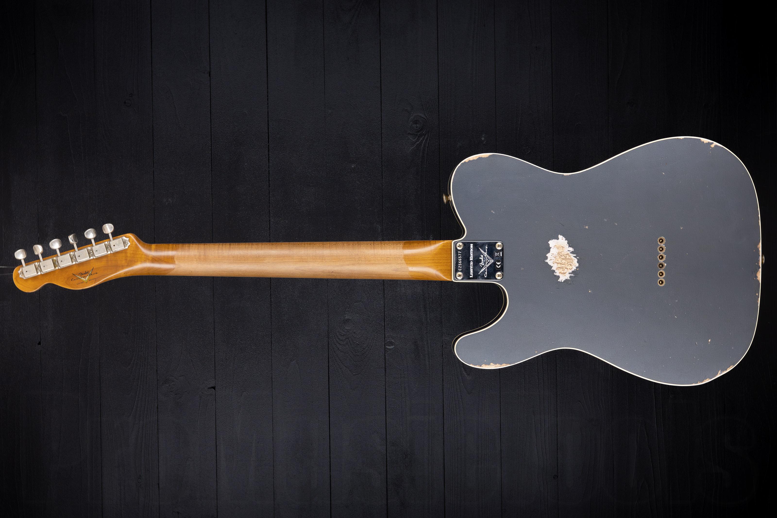 Fender Custom Shop Limited Edition HS Tele Custom Relic RW - Aged Charcoal Frost Metallic