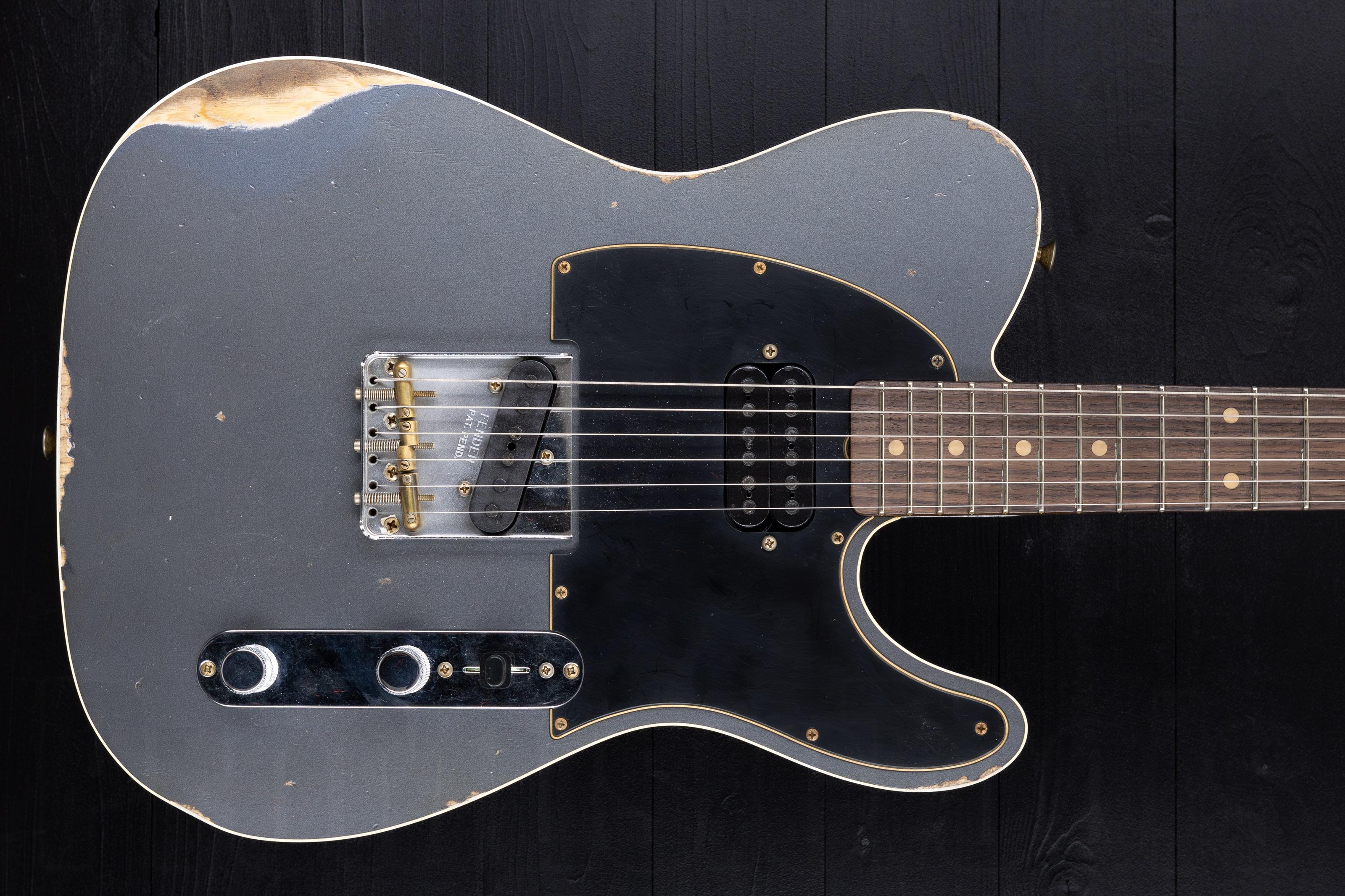 Fender Custom Shop Limited Edition HS Tele Custom Relic RW - Aged Charcoal Frost Metallic