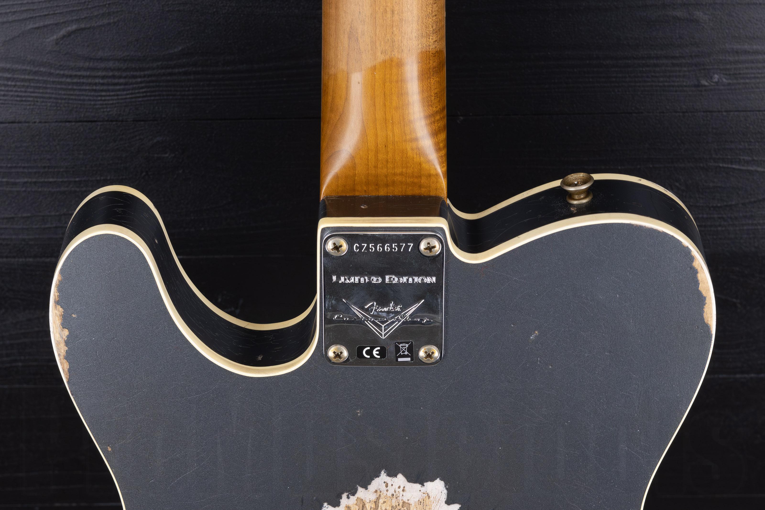 Fender Custom Shop Limited Edition HS Tele Custom Relic RW - Aged Charcoal Frost Metallic