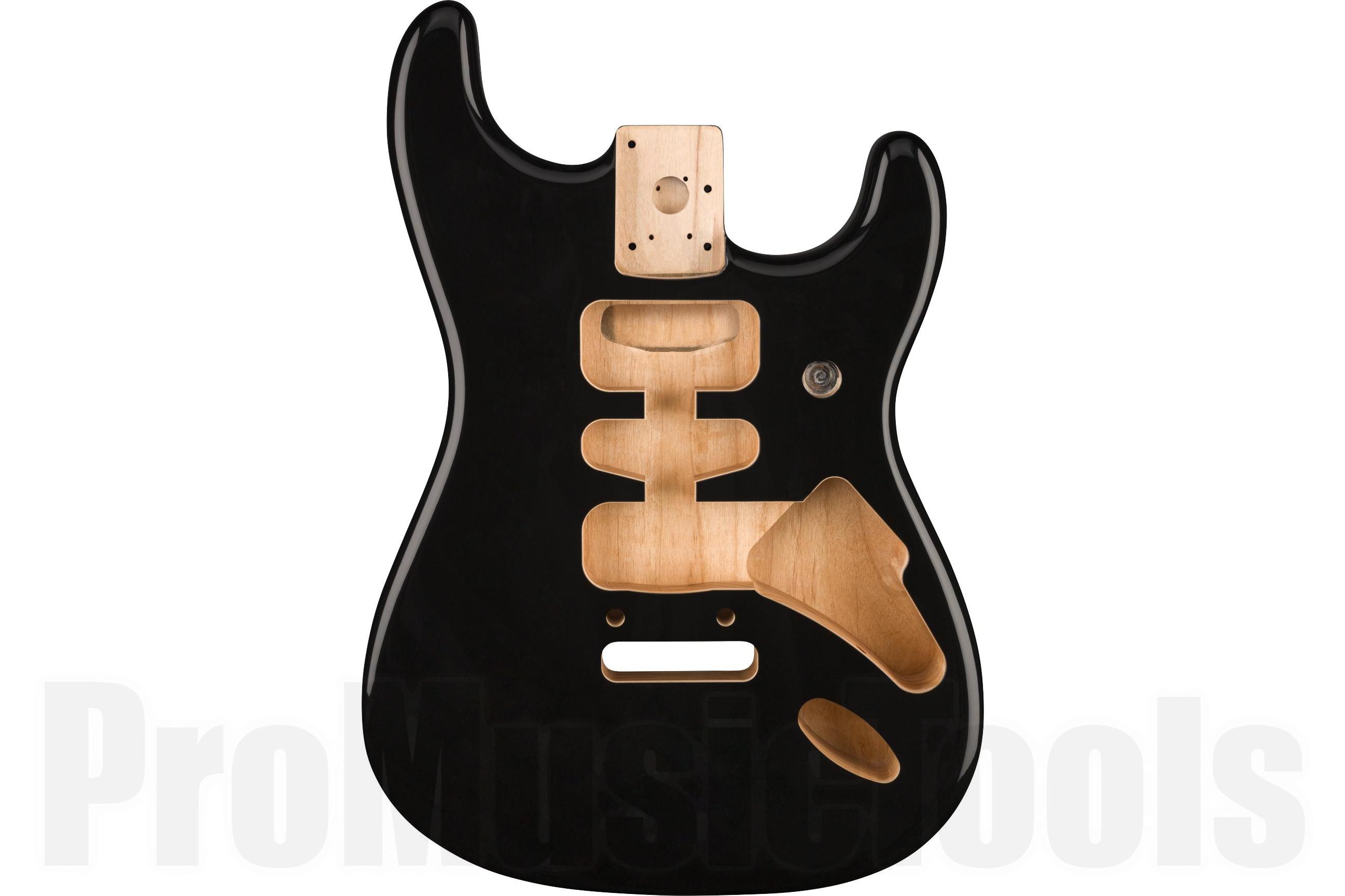 Fender Deluxe Series Stratocaster HSH Alder Body 2 Point Bridge Mount - Black