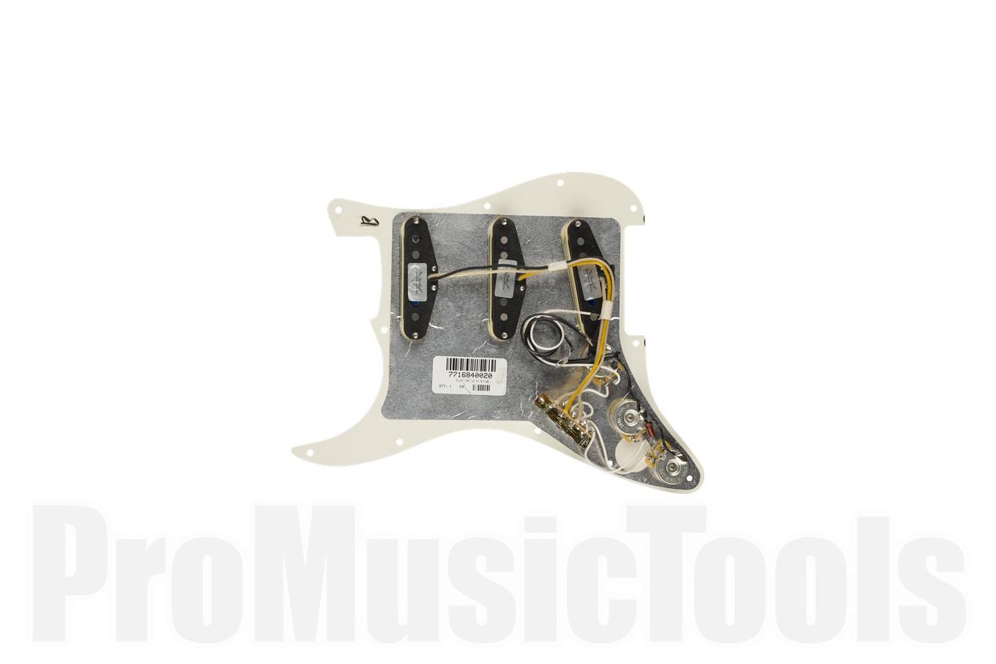 Fender Pre-Wired Strat Pickguard - Custom Shop Fat 50's SSS - Black 11 Hole PG