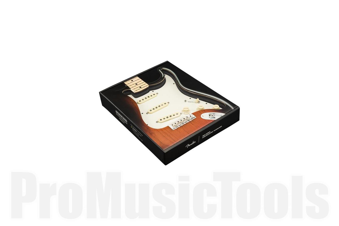 Fender Pre-Wired Strat Pickguard - Custom Shop Fat 50's SSS - Black 11 Hole PG