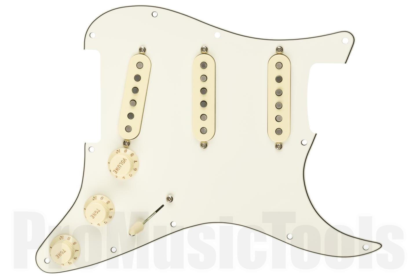 Fender Pre-Wired Strat Pickguard - Custom Shop Fat 50's SSS - Black 11 Hole PG