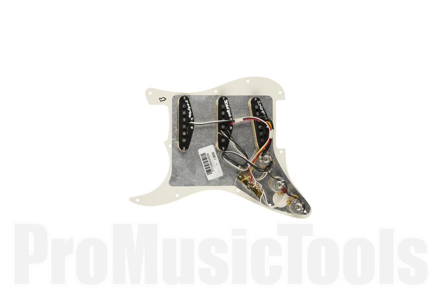 Fender Pre-Wired Strat Pickguard - Tex-Mex SSS - Parchment 11 Hole PG