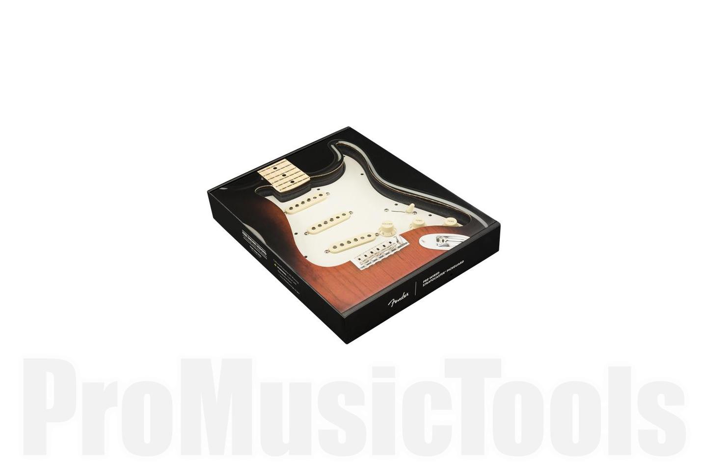 Fender Pre-Wired Strat Pickguard - Tex-Mex SSS - Parchment 11 Hole PG