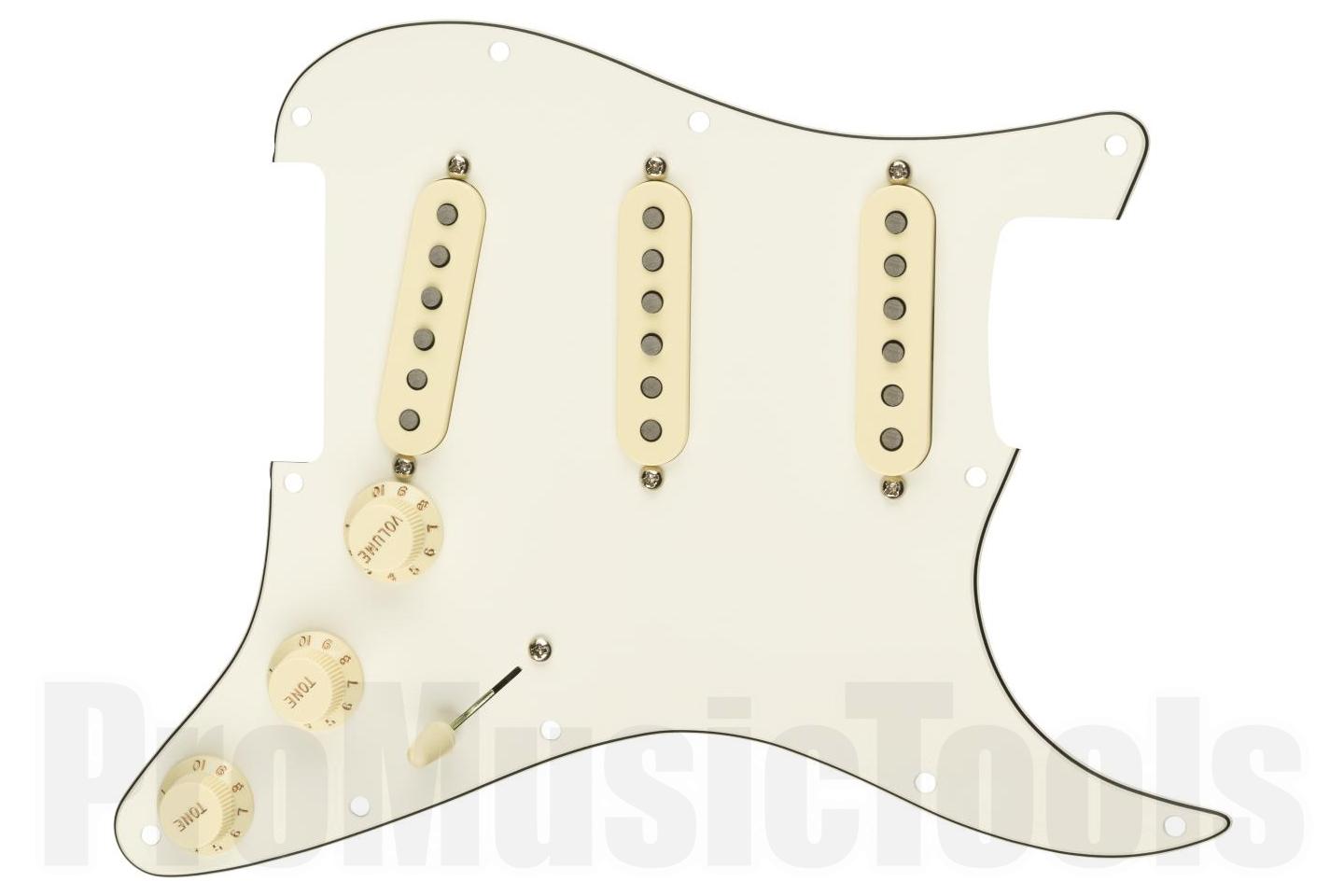 Fender Pre-Wired Strat Pickguard - Tex-Mex SSS - Parchment 11 Hole PG