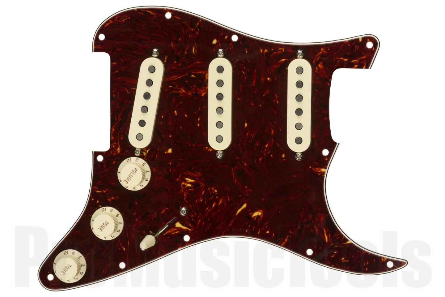 Fender Pre-Wired Strat Pickguard - Tex-Mex SSS - Tortoise Shell 11 Hole PG