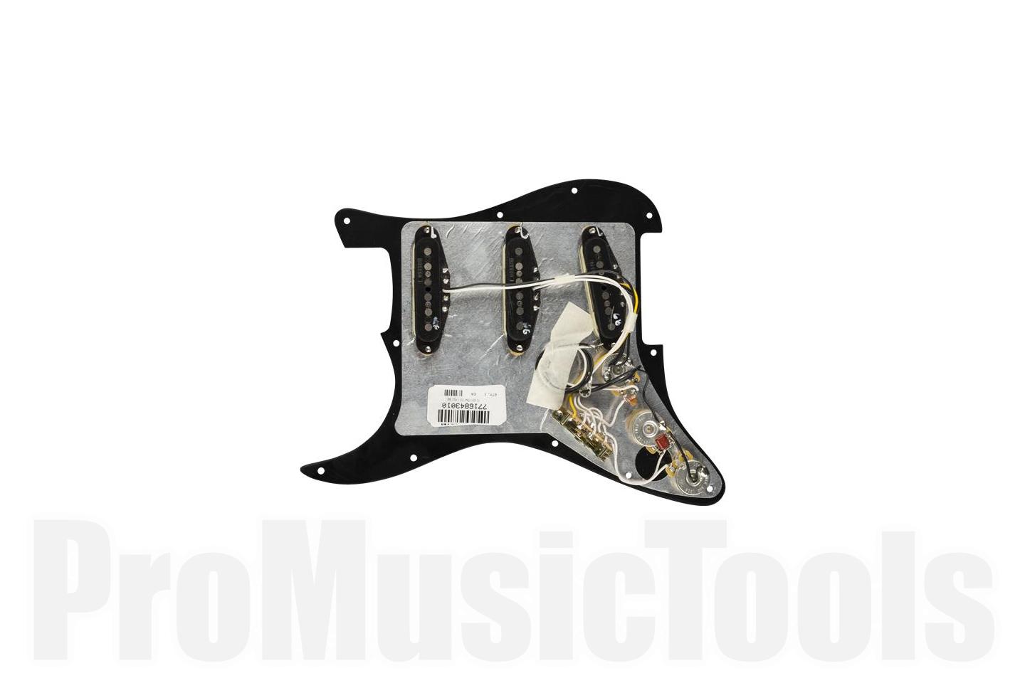 Fender Pre-Wired Strat Pickguard - Vintage Noiseless SSS - Black 11 Hole PG