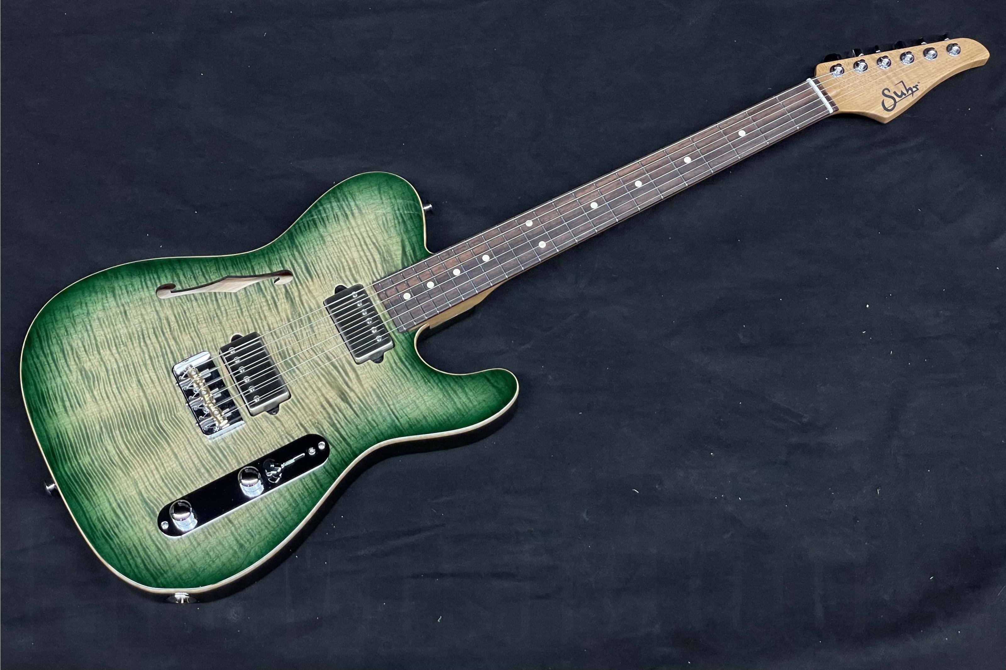 Suhr Alt T HH Flamed Top FTGB - Faded Trans Green Burst RW - EU